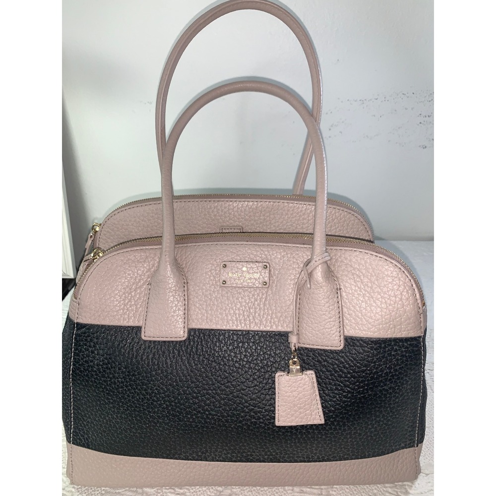 Kate Spade Kendall Court Hughes Almondine Black Leather Satchel Bag PXRU6047 NEW